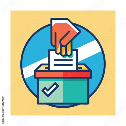 Voting Bulletin Icon Representing Elections