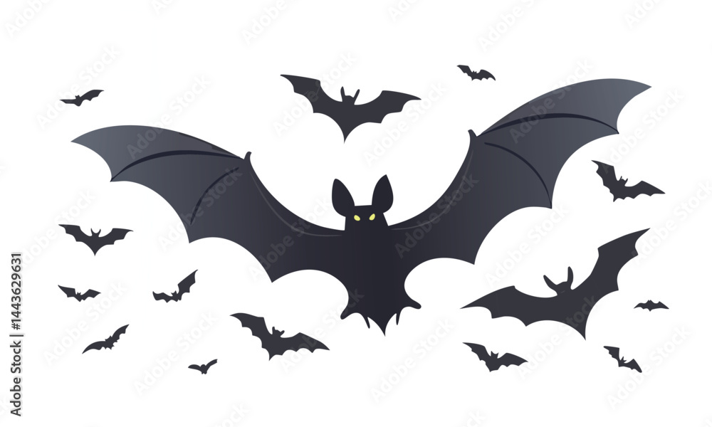 Naklejka premium Halloween Night Bat Vector Art