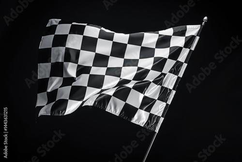 Obraz na płótnie One racing checkered flag on black background w salonie
