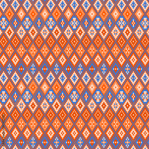 Mexican multicolored Latin American seamless diamond pattern