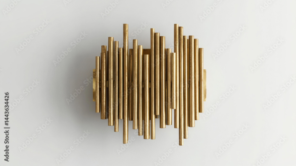 Golden Radiance: Wall-Mounted Light Fixture with Elegant Gold Rods