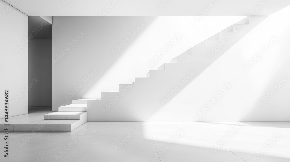 Sleek Ascendancy: Minimalistic Stairs in a Modern Villa Interior