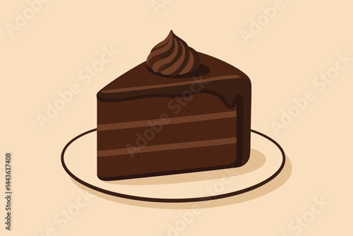 Slice of chocolate cake on a plate
