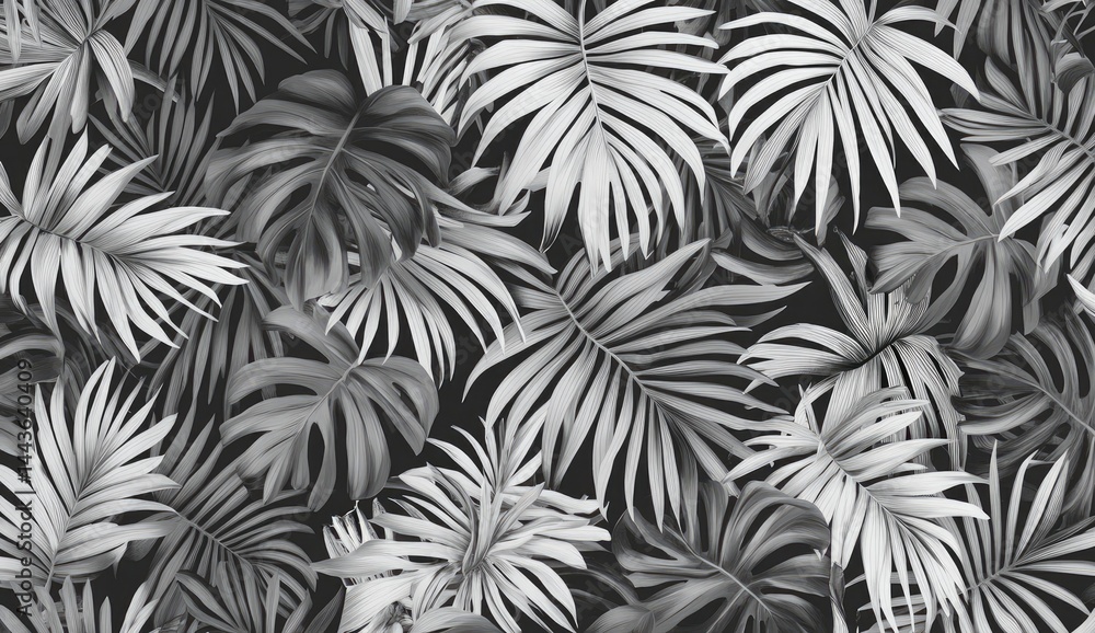 Monochromatic tropical leaves pattern Monochromatic tropical leaves pattern