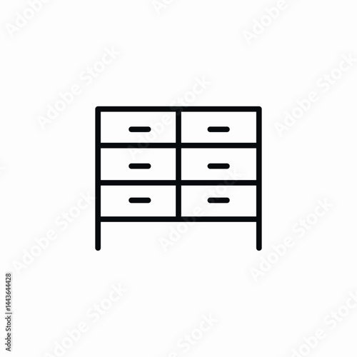 chest drawers icon sign vector
