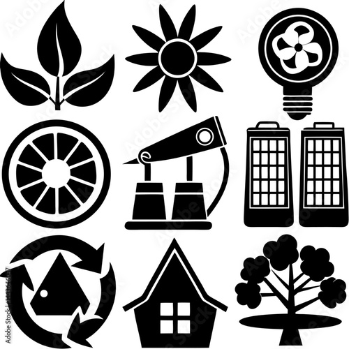 Eco-Friendly Green Icons Set