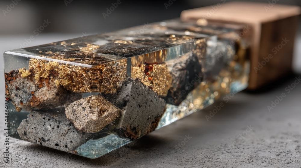Unique mocha mousse resin drawer handle with metallic accents and textured design Unique mocha mousse resin drawer handle with metallic accents and textured design