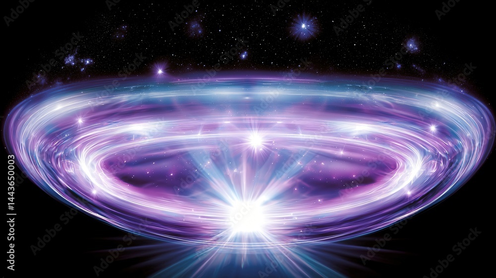 Obraz premium Striking purple and blue vortex creating a hypnotic swirl of colors and light that resonates with subliminal stellar vibrations in the cosmic abyss