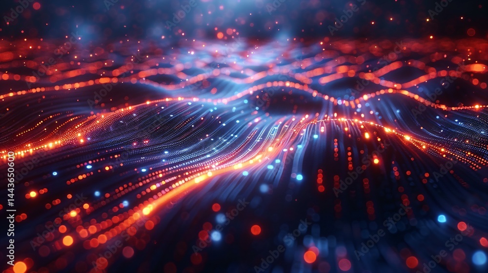 Fototapeta premium Advanced Digital Interface with Glowing Data Links