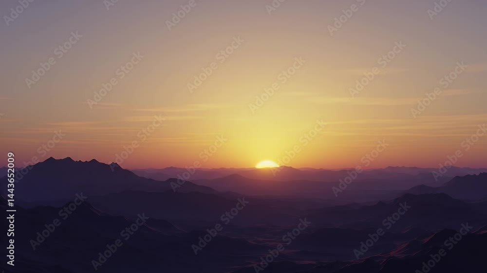 Watching Sunrise Over Mountain Range Calm and Peaceful Watching Sunrise Over Mountain Range Calm and Peaceful
