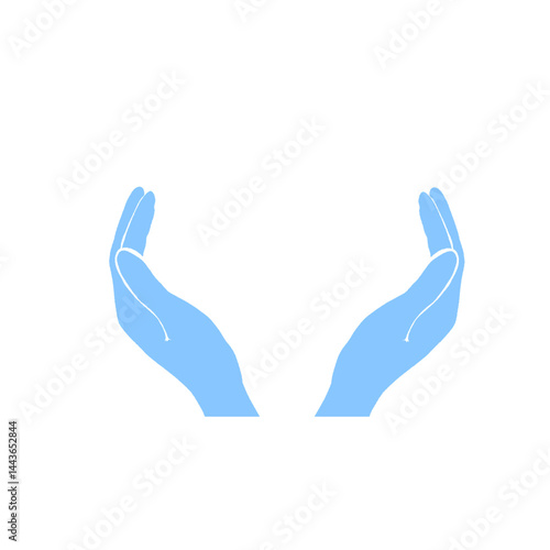 icon of two blue palms facing each other
