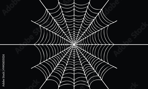 Ominous Spider Web Vector Illustration