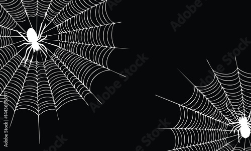 Black Cobweb Vector Halloween Graphic