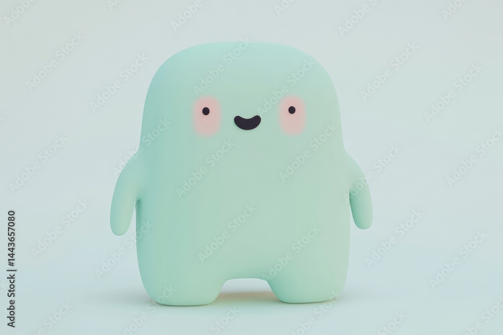 Pastel creature character, happy expression Pastel creature character, happy expression