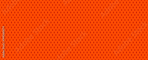 Orange Hockey Jersey Mesh Texture Seamless Vector Pattern. Sports Background. Athletic Fabric Close-Up. Breathable and Moisture Wicking Sportswear Textile.