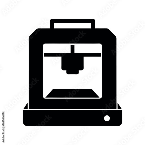 Black 3D Printer Silhouette Vector