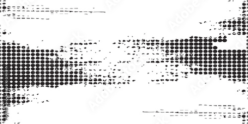 Abstract wave halftone black and white. Monochrome texture for printing on badges, posters, and business cards. Vintage pattern of dots randomly arranged