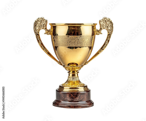 Championship trophy display sports venue product achievement isolated on transparent background
