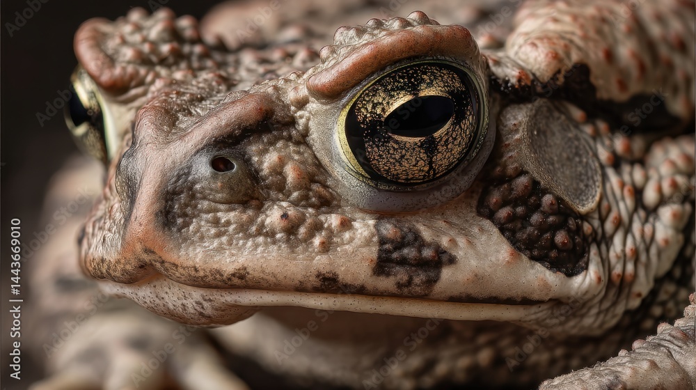 Close-up of a Southwestern Toad's Eye, Detailed Texture and Color Close-up of a Southwestern Toad's Eye, Detailed Texture and Color