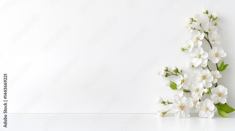 Fototapeta premium Delicate spring blossoms on a white background (4)