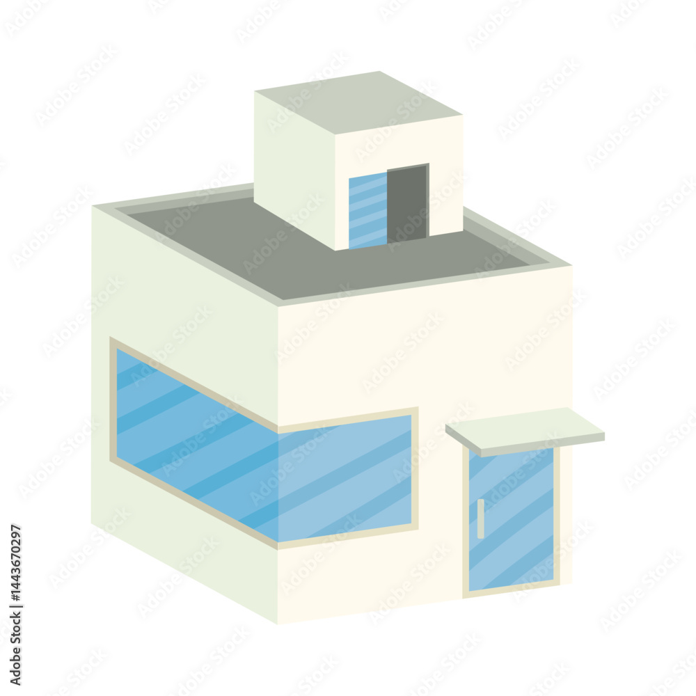 Modern two story building. Vector Modern two story building. Vector