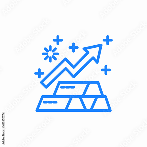 asset value growth such as gold or precious metals icon sign vector