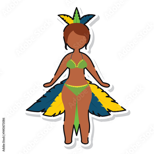 Brazilian dancer in costume. Vector