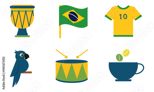 Wallpaper Mural Brazil national icon collection. Vector Torontodigital.ca