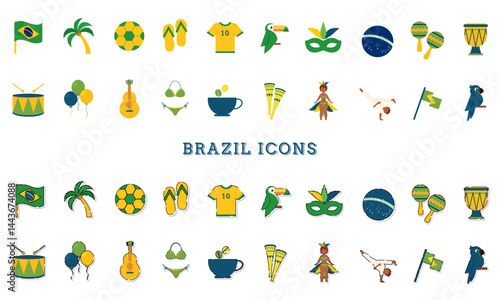 Complete Brazil theme collection. Vector