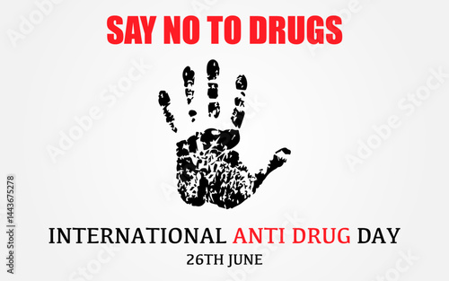 Say no to drugs poster template, international anti drug day banner