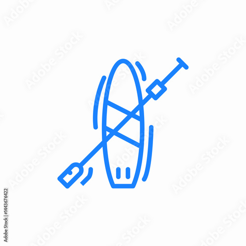 sup stand up paddleboarding paddleboard stand up paddleboard paddle with board icon sign vector