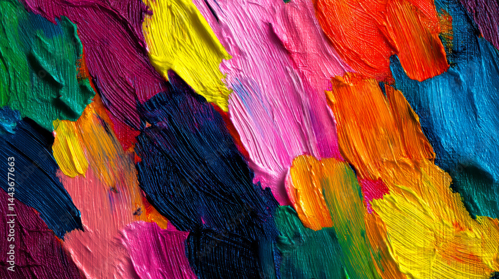 Fototapeta premium Vibrant abstract brush strokes showcase colorful texture and expressive patterns Generative AI