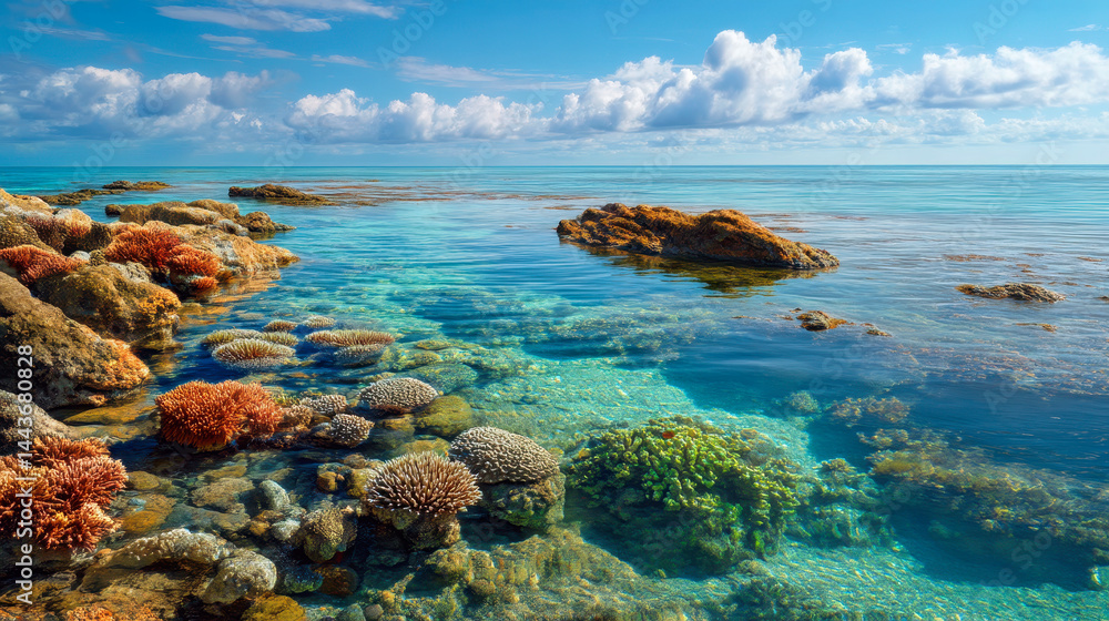 Stunning view of the Great Barrier Reef in Queensland with vibrant marine life Generative AI Stunning view of the Great Barrier Reef in Queensland with vibrant marine life Generative AI