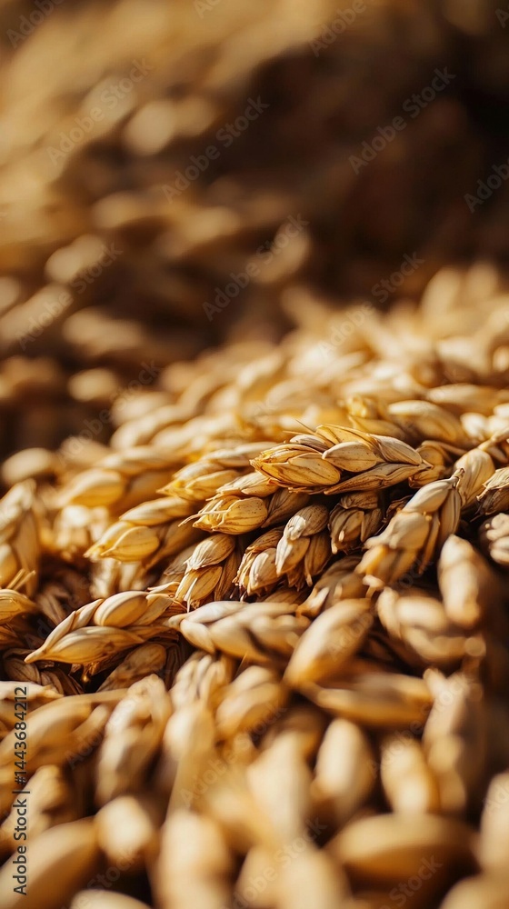 Obraz premium Wheat mound surrounded by grains