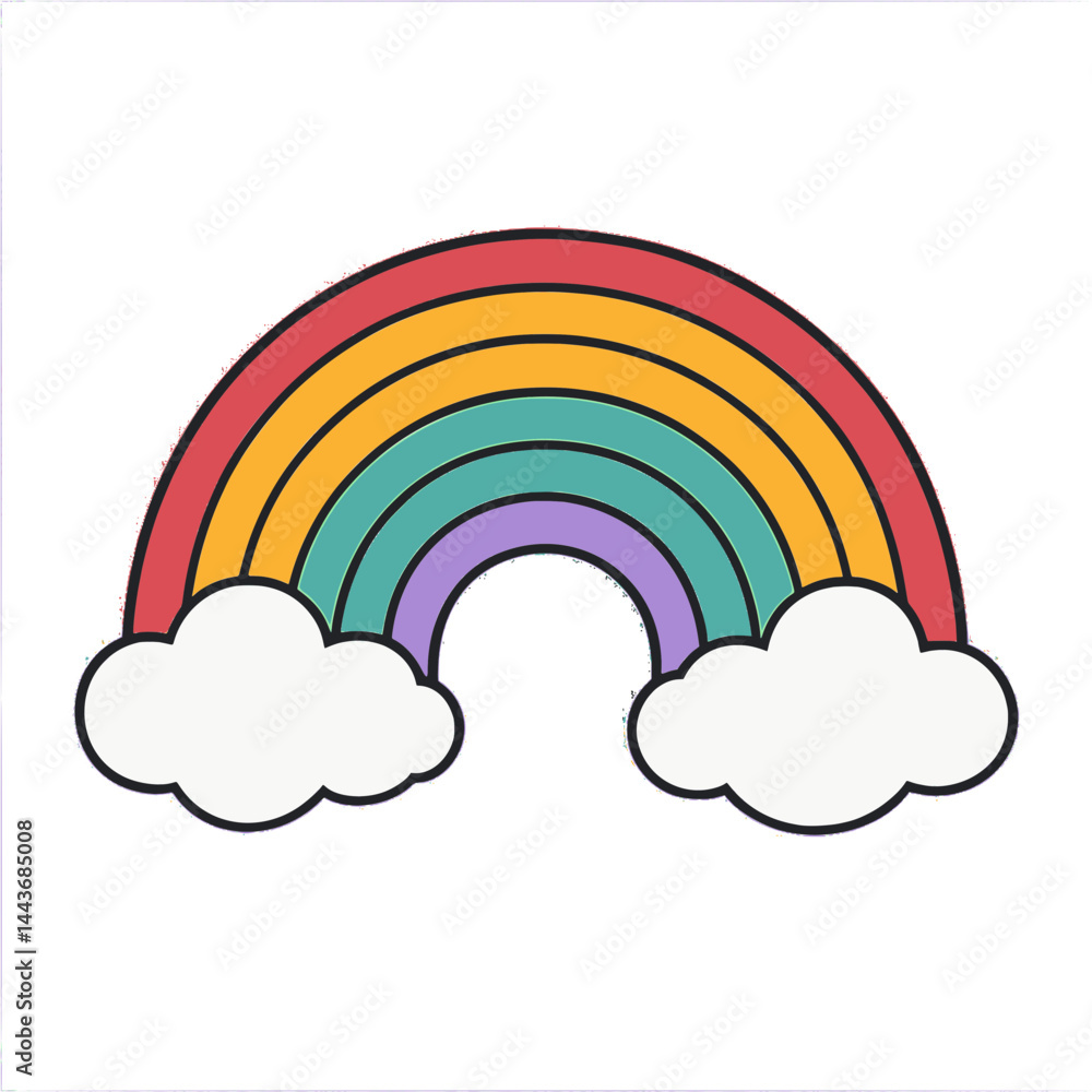 Rainbow and clouds vector clipart Rainbow and clouds vector clipart