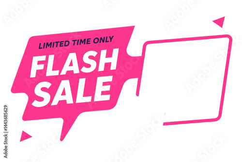 Template for a flash sale facebook cover page timeline web ad banner boasting a modern layout, dark blue background, and eye-catching pink shapes and text on a photo-friendly design