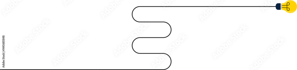 A light bulb with a wire in a sinuous path. A light bulb with a wire in a sinuous path.