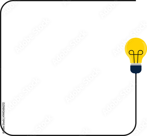 Light bulb wire line path forming a geometric square with rounded corners.