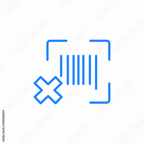 barcode invalid icon icon sign vector