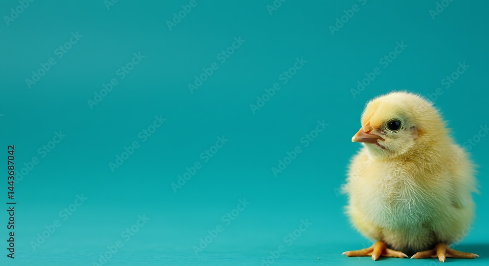 Obraz premium Cute yellow chick baby animal poultry farm bird easter spring newborn fluffy adorable little chick pet chick 100