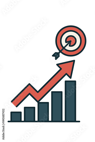 The idea of achieving success in business is illustrated by an arrow pointing towards a target, conveying a sense of finance growth, increasing vision, and rising progress, as shown in a banner