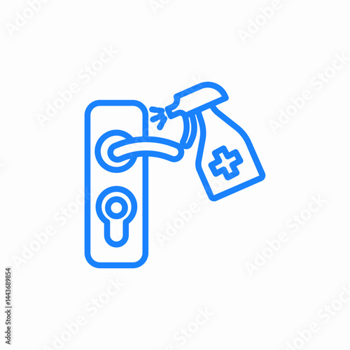 disinfect door handle icon sign vector