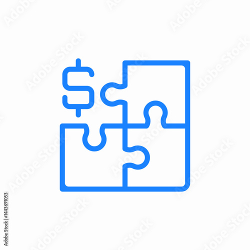 finance puzzle solution icon sign vector