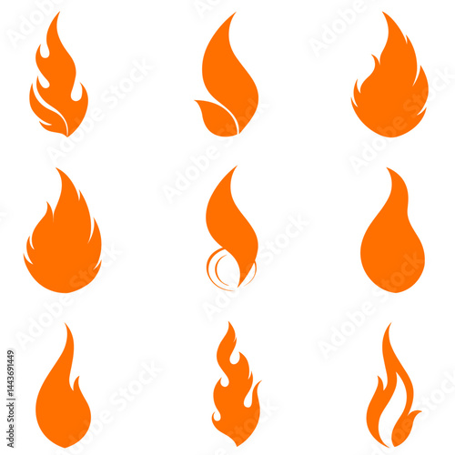 Fire logo flame design vetor