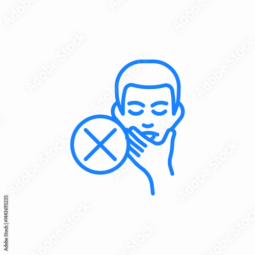 no face touching icon sign vector