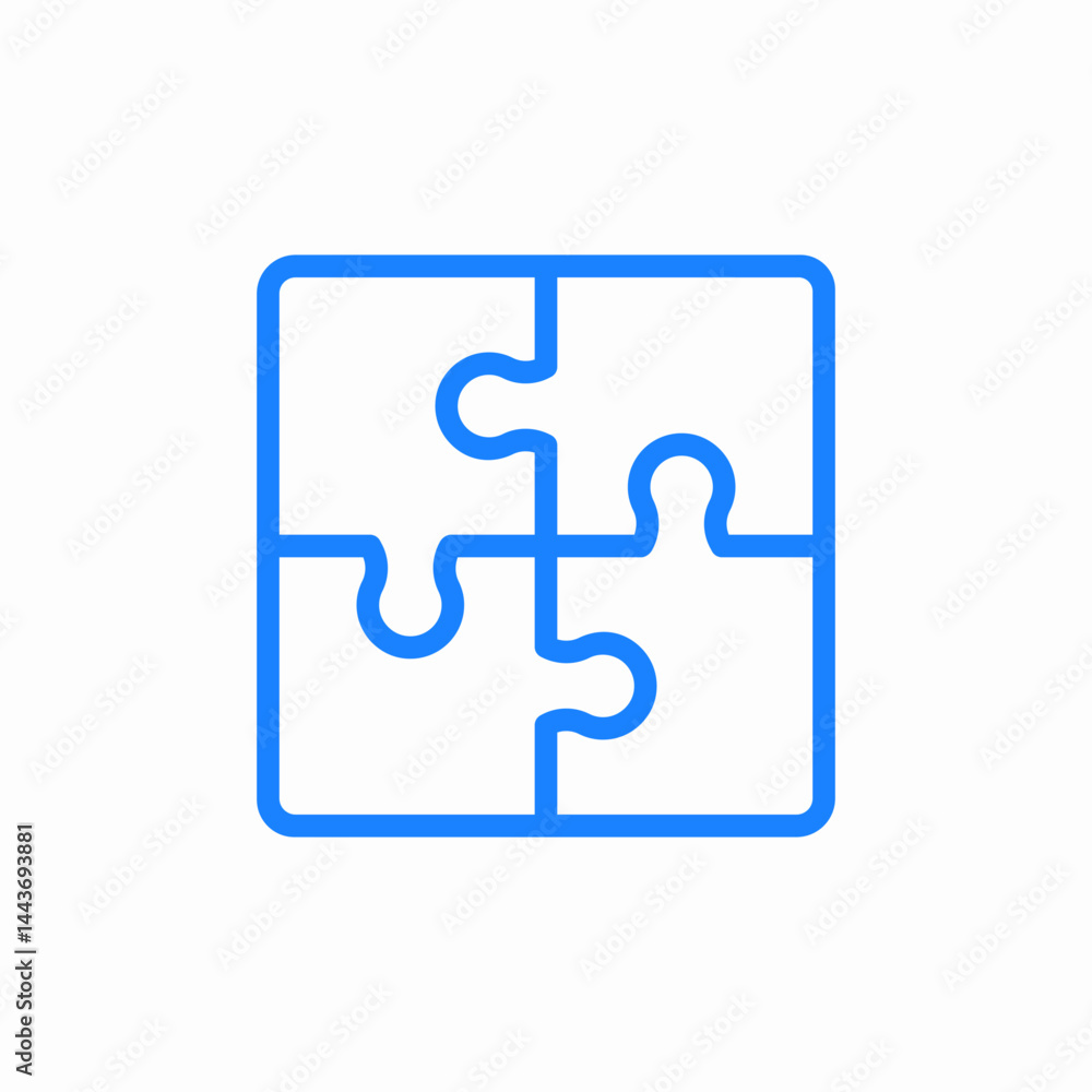 puzzle fully connected icon sign vector puzzle fully connected icon sign vector