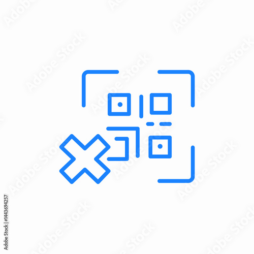 qr code invalid icon sign vector