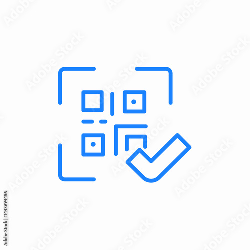 qr code valid icon sign vector