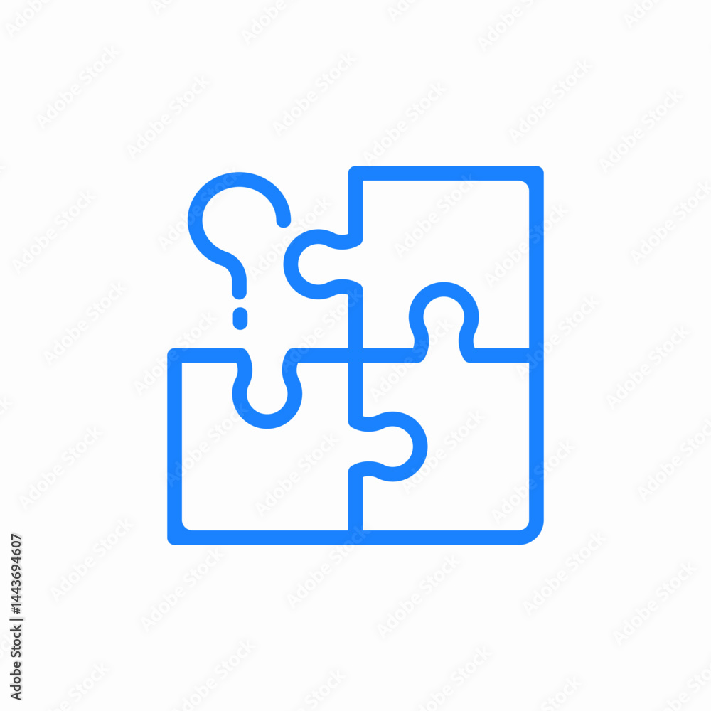 question puzzle missing icon sign vector question puzzle missing icon sign vector
