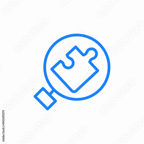 search puzzle piece icon sign vector